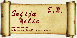 Sofija Milić vizit kartica